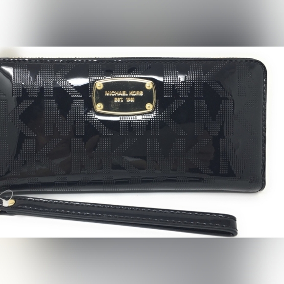 Michael kors logo pvc signature tote black and tan With Matching Wallet Set - Picture 12 of 16